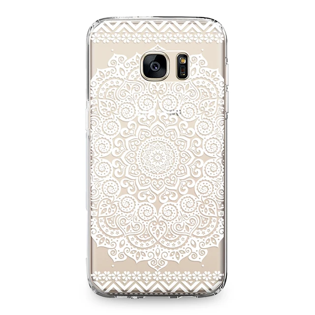 Прозрачный цветок Мандала силиконовый чехол для samsung Galaxy S4 S5 S6 S7 край S8 S9 S10 плюс S10e Note 4 5 8 9 ТПУ чехол для телефона