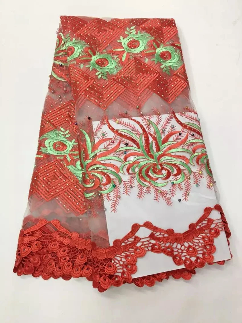 Африканский чистая шнур гипюр Французский Кружево Ткань Высокое качество