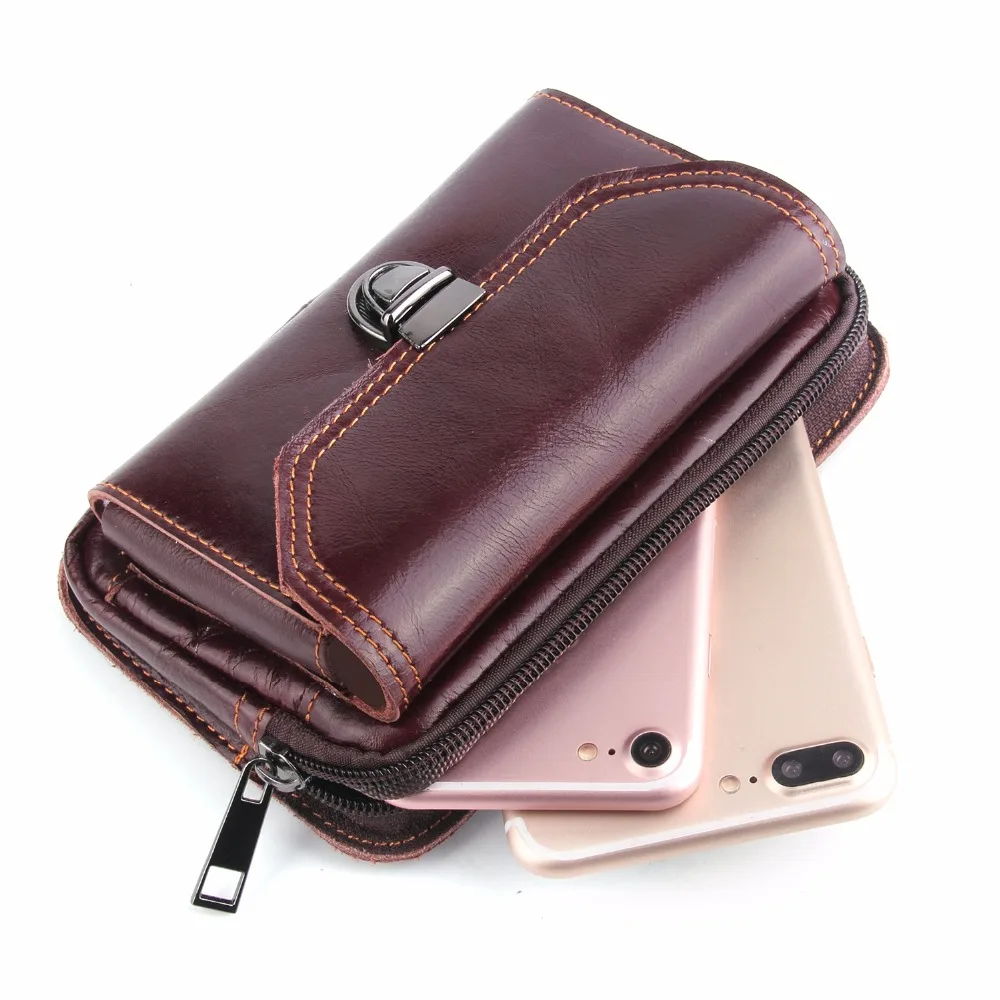 Genuine Cow Leather Belt Clip Phone Case Dual Pouch For HTC U11/U11+/U11 Life/U Play One X10/A9s/X9/M10/E9S/M9S/M8S Oneplus 3/3t | Мобильные