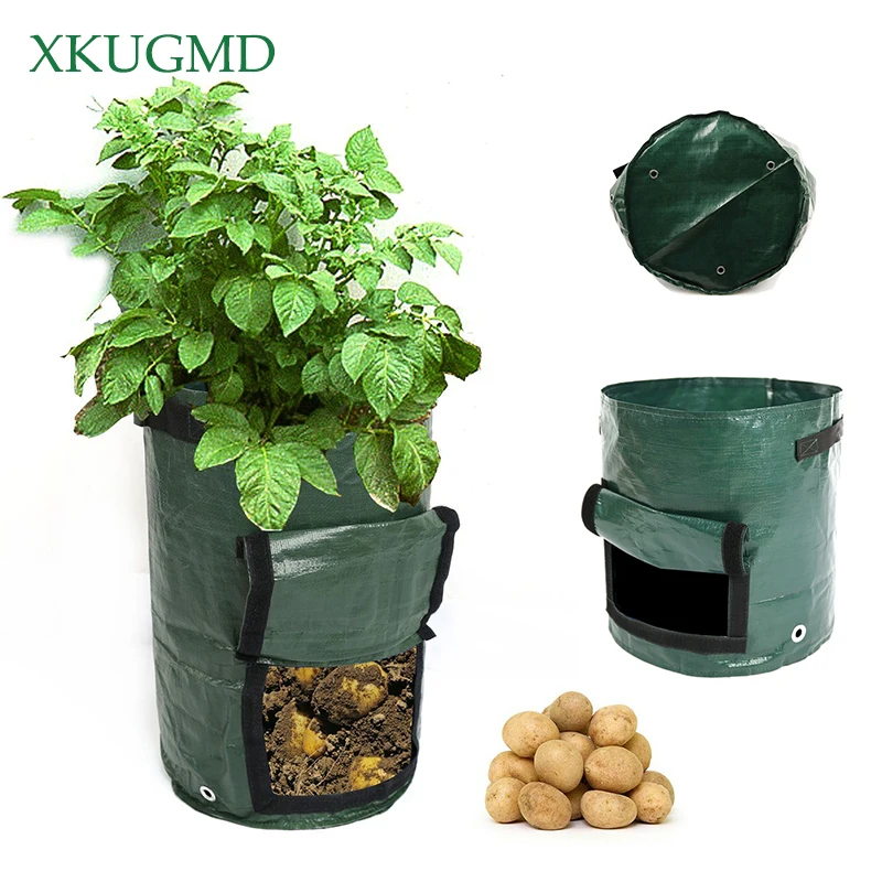 

10 Gallons Potato Planting PE Bags Cultivation Garden Pots Planters Vegetable Planting Bags Grow Bags Farm Home Garden Supplies