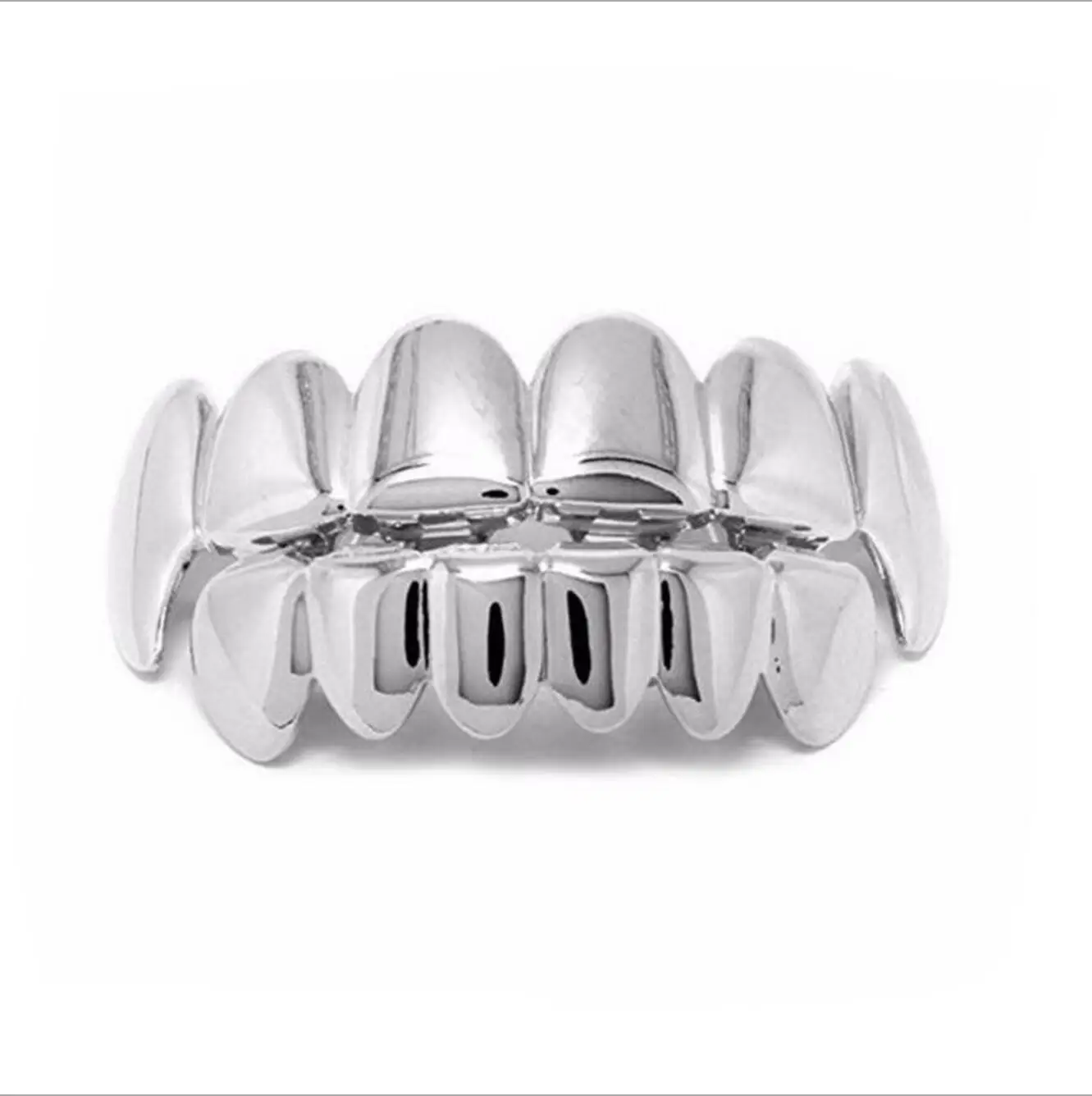Silver A Set Новая мода хип-хоп золотые зубные решетки верхние и нижние грили зубные рот Панк зубы шапки Косплей вечерние зубные рэппер ювелирные изделия подарок - Окраска металла: Silver A Set