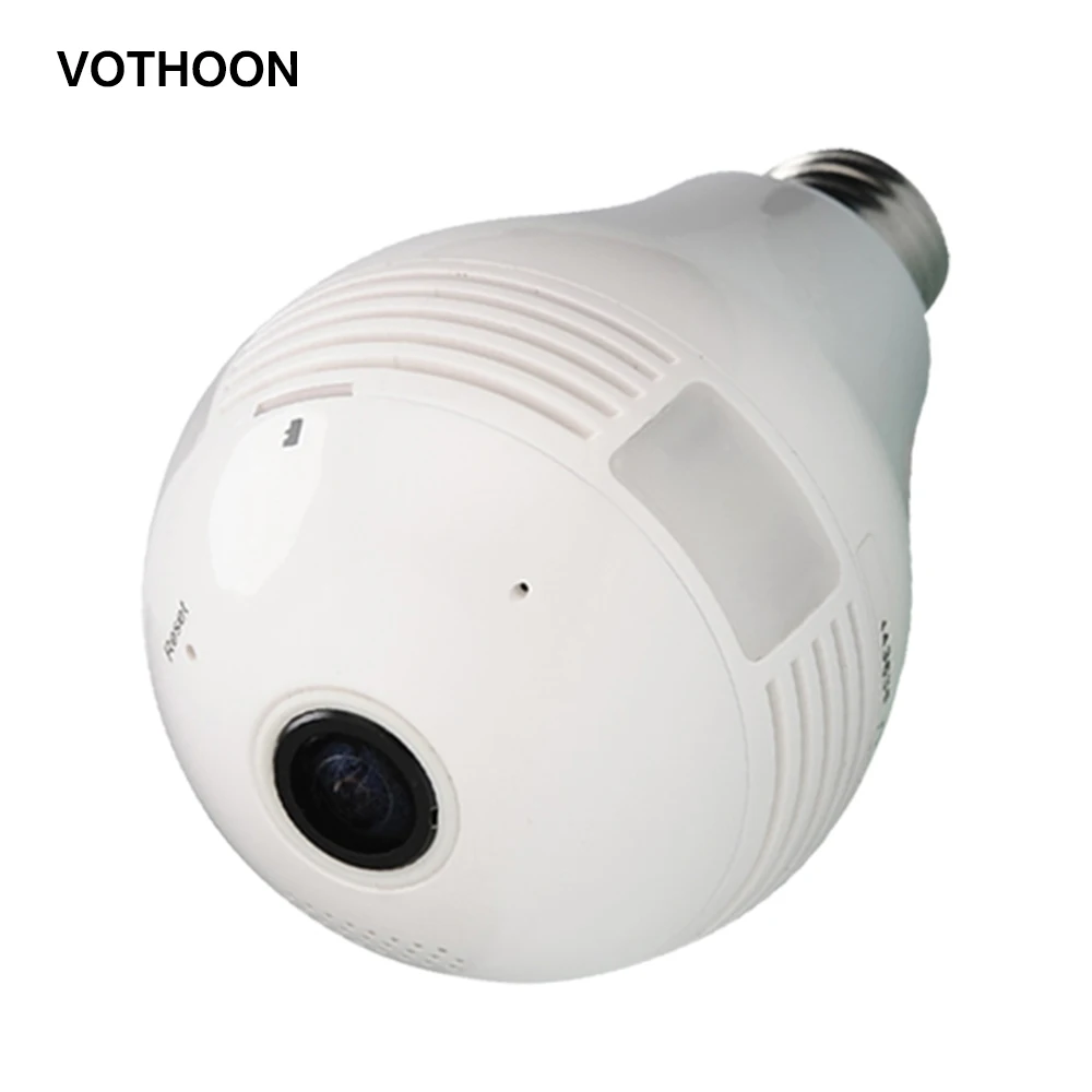 VOTHOON Bulb Light Wireless IP Camera Wi-fi FishEye 960P 360 degree Mini VR 2.0MP Home Security WiFi Panoramic | Безопасность и