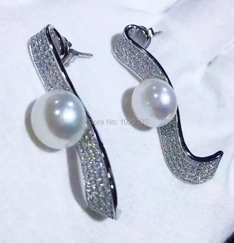 Один комплект пресноводный жемчуг белый неидеально круглый 8-9 мм ожерелье серьги