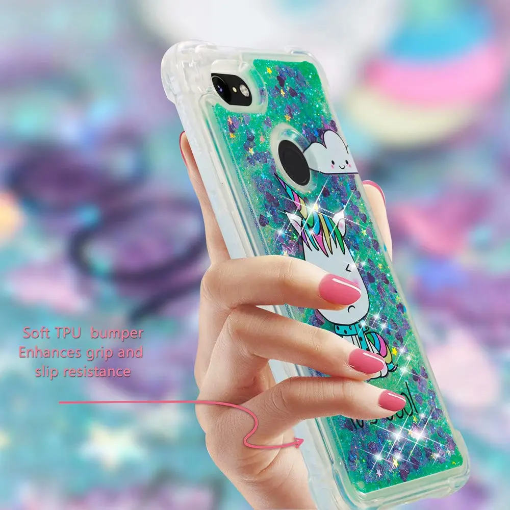 Luxury Dynamic Liquid Bling Quicksand Phone Case for Xiaomi A1 A2 Lite Redmi 4A 4X 6A Note4X Soft Silicone Cartoon Unicorn Cover |