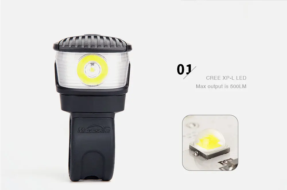 Magicshine ALLTY 500 микро-usb Зарядный велосипедный светильник XP-L светодиодный Макс 500 люмен Мини-велосипедный светильник велосипедный передний светильник встроенный аккумулятор