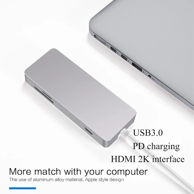 SOVAWIN Type C USB HUB 2 0 3 HDMI 4K HD Высокоскоростная передача 7 портов сплиттер адаптер