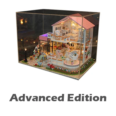 Advanced Eddtion Миниатюрный Кукольный дом принцесса вилла цветок сад DIY кукольный домик с мебели Подарки Наборы взрослые игрушки для подростков фигурка здания - Цвет: Advanced Eddtion