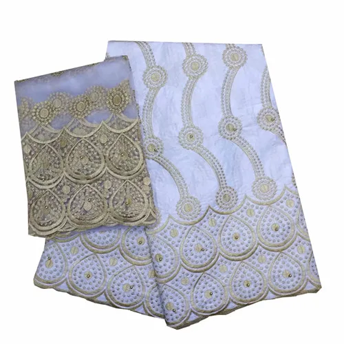 2018 Новое поступление белый Африканский Базен Riche Getzner ткань с вышивкой кружева