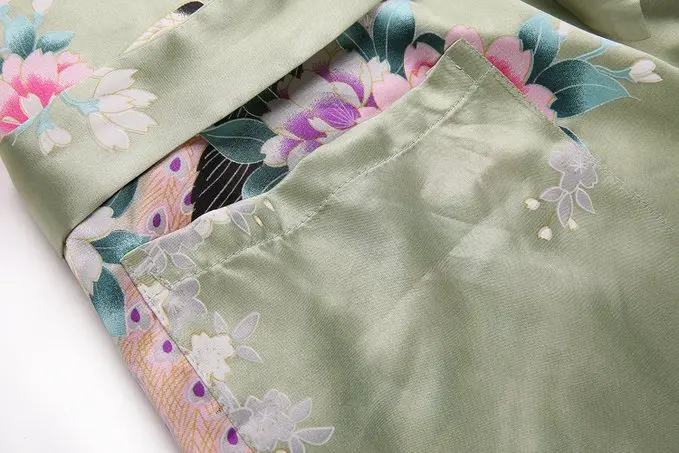 Женское кимоно из вискозы зеленый светильник свадебное платье подружки невесты