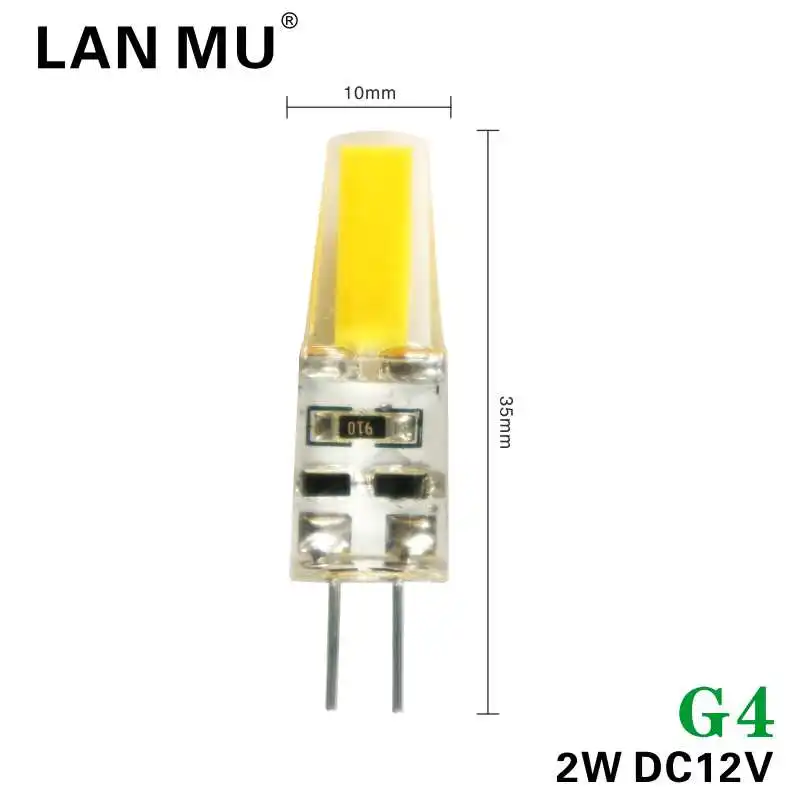 G4 2W DC12V LAN MU 10 шт. светодиодный светильник с регулируемой яркостью G4 G9 AC DC 12 В 220 В 1 Вт 2 Вт 3 Вт COB светодиодный мини G4 G9 360 Угол луча заменить галогенные огни - Испускаемый цвет: G4 2W DC12V