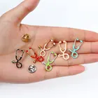 Брошь МужскаяЖенская, эмалированная, цветная, металлическая, в форме стетоскопа