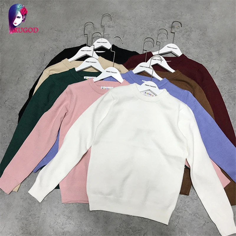 Осенние женские кашемировые свитера Rugod повседневные облегающие топы блузка