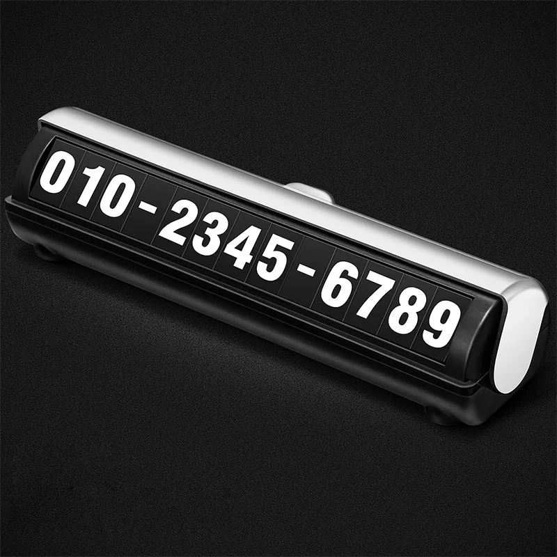 Black Silver Автомобильная парковочная карта, светящиеся наклейки для номерного знака телефона, Ночной светильник, Временный Универсальный парковочный стоп, товары для стайлинга автомобилей, аксессуары - Название цвета: Black Silver