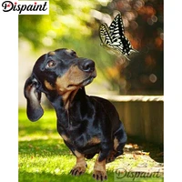 dispaint full squareround drill 5d diy diamond painting dog butterfly embroidery cross stitch 3d home decor a10671