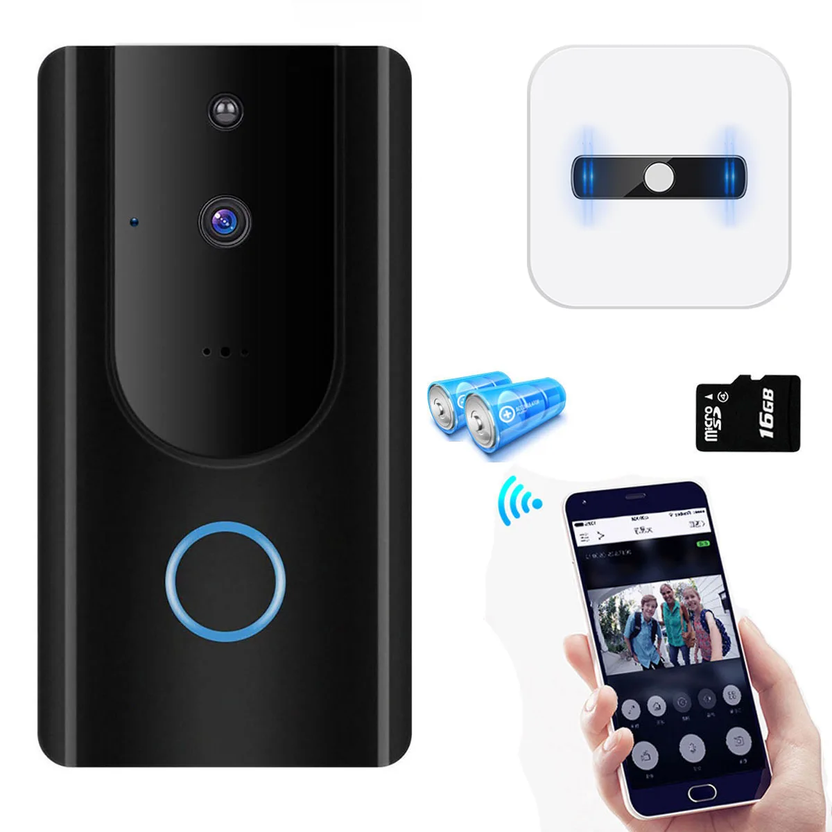 Беспроводной Wi Fi 1080 P дверной Звонок камера IP Кольцо Дверной звонок двухстороннее