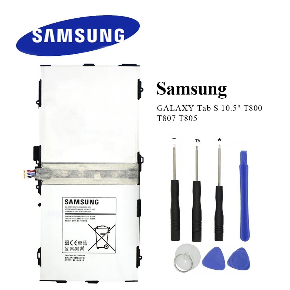 Оригинальная емкость для Samsung Galaxy Tab S 10 5 &quotАккумулятор планшета Φ T801 T805 T807 T807A T807P