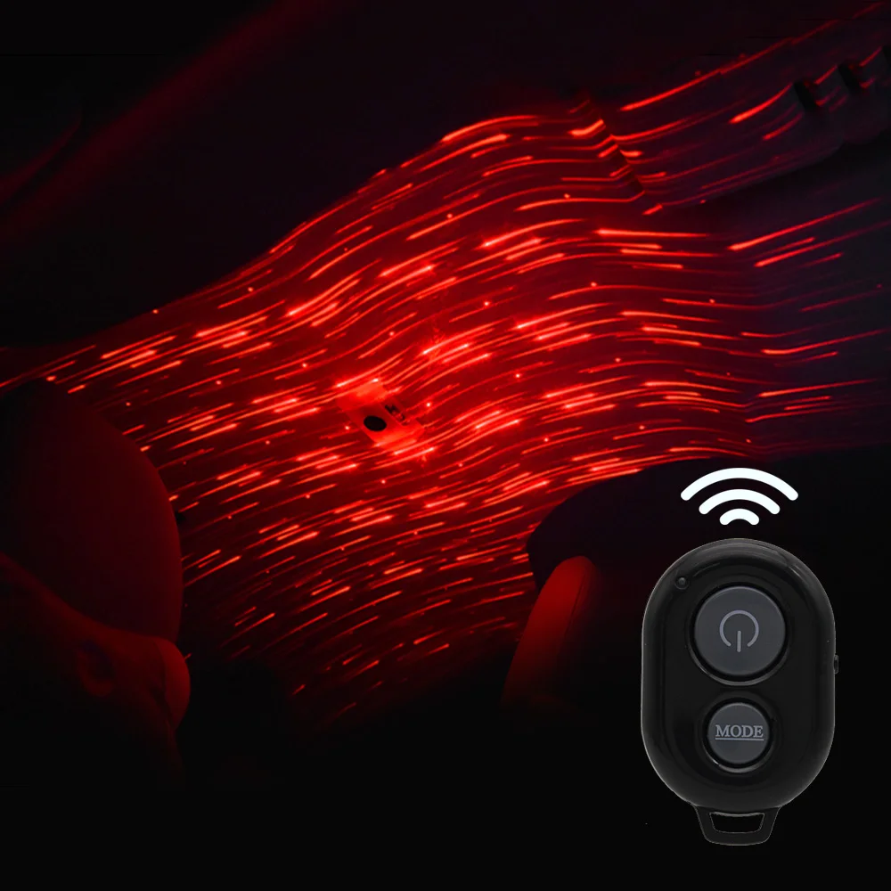 ANBLUB Mini USB автомобиль атмосфера окружающего звезды огни 5 в автомобиля потолочный проектор лампы декоративный свет с дистанционное управление