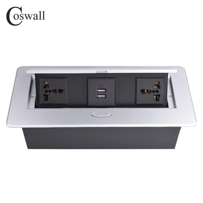 Пластина из цинкового сплава COSWALL медленно выдвигающаяся 2 универсальных разъема