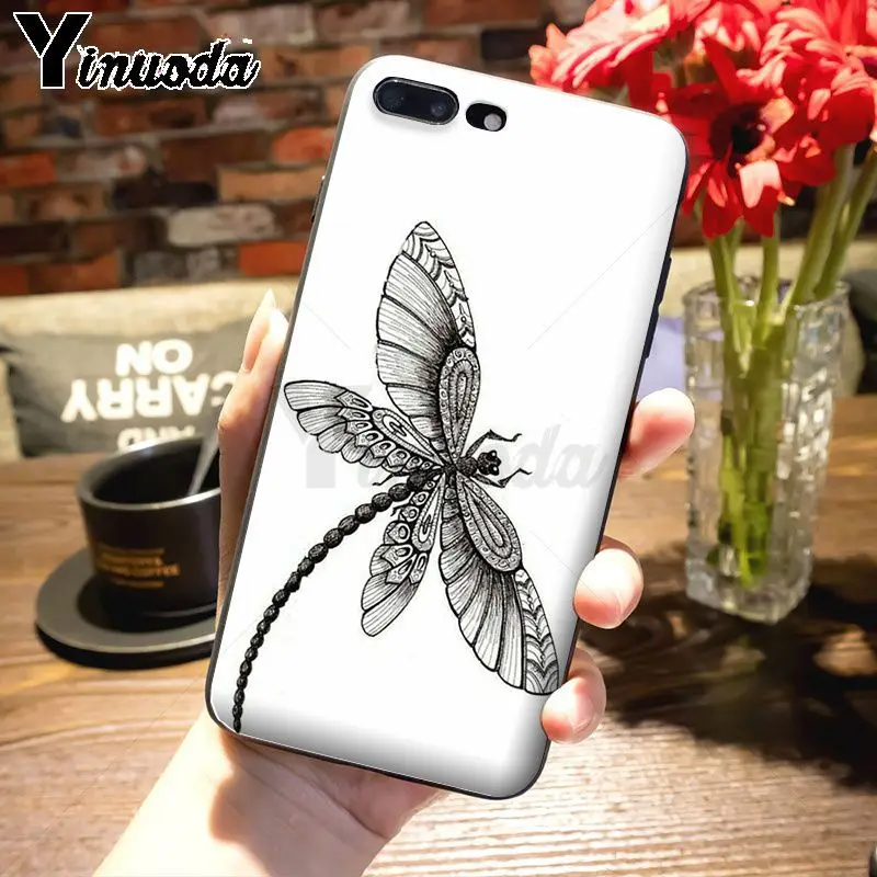 Yinuoda красивый популярный чехол со стрекозой для Apple iPhone 8 7 6 6S Plus X 5S 11pro SE 5C Чехол