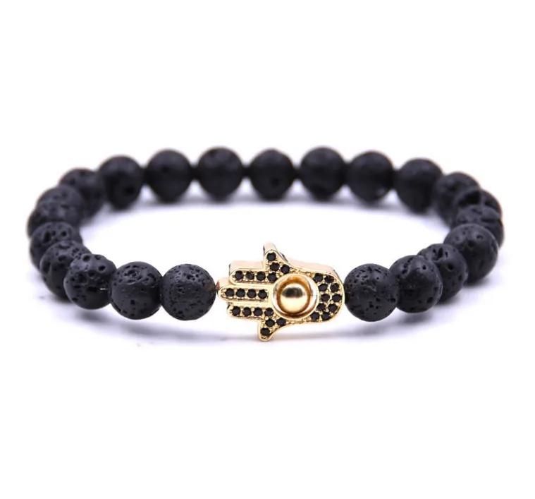 Palm Eye Bracelet texture transfer volcano stone bead bracelet natural beads Unisex Fashion | Украшения и аксессуары