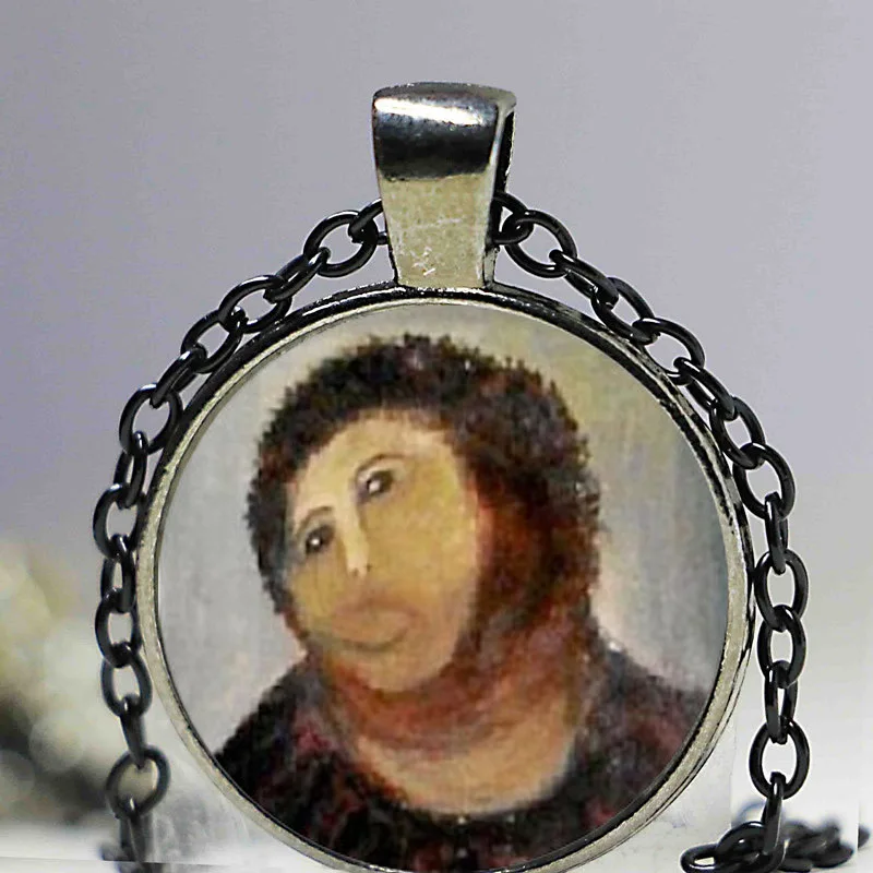 Кулон из стекла с кабошоном и изображением Иисуса|cabochon pendant|jesus face pendantface pendant |