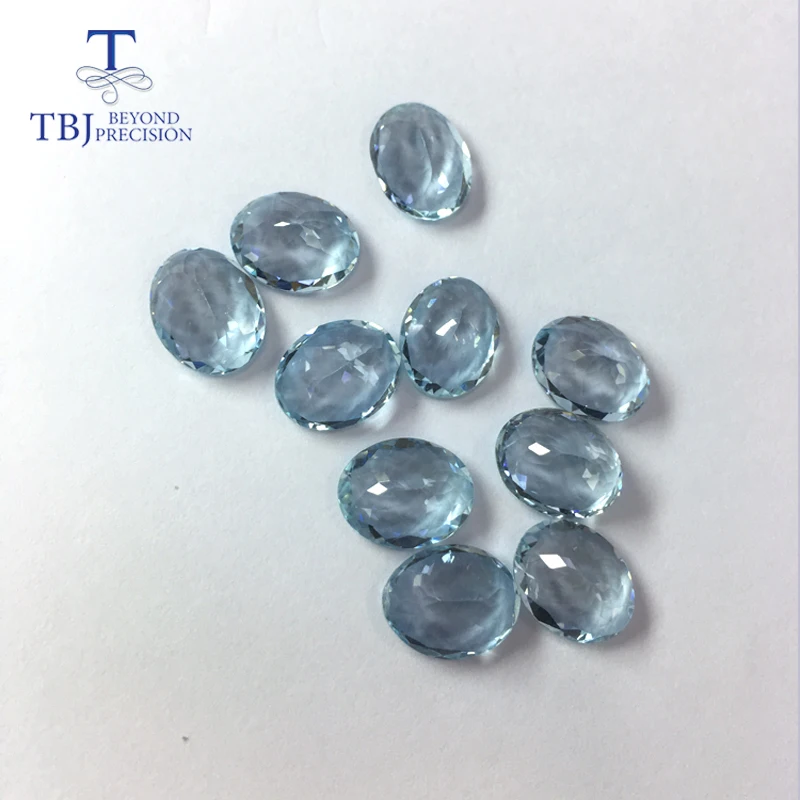 TBJ 100% натуральный цвет Аквамарин ovar8 * 10 мм 2.1ct натуральные свободные драгоценные
