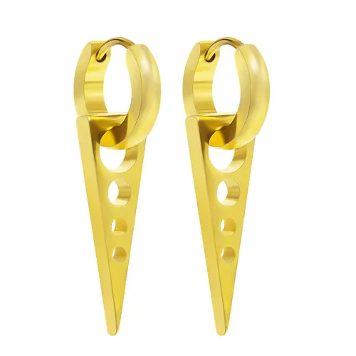 Gold 1 pair 1 пара панк черная серьга для мужчин женщин маленькая серьга-кольцо с подвеской серьги с подвеской-треугольником ювелирные изделия - Окраска металла: Gold 1 pair