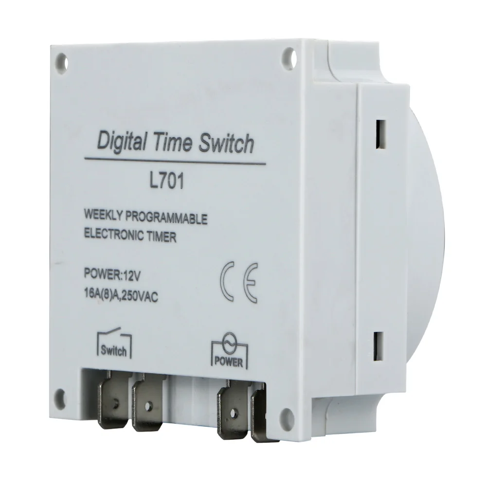 Переключатель микрокомпьютера LCD цифровой 12V программируемый таймер/час/минуты