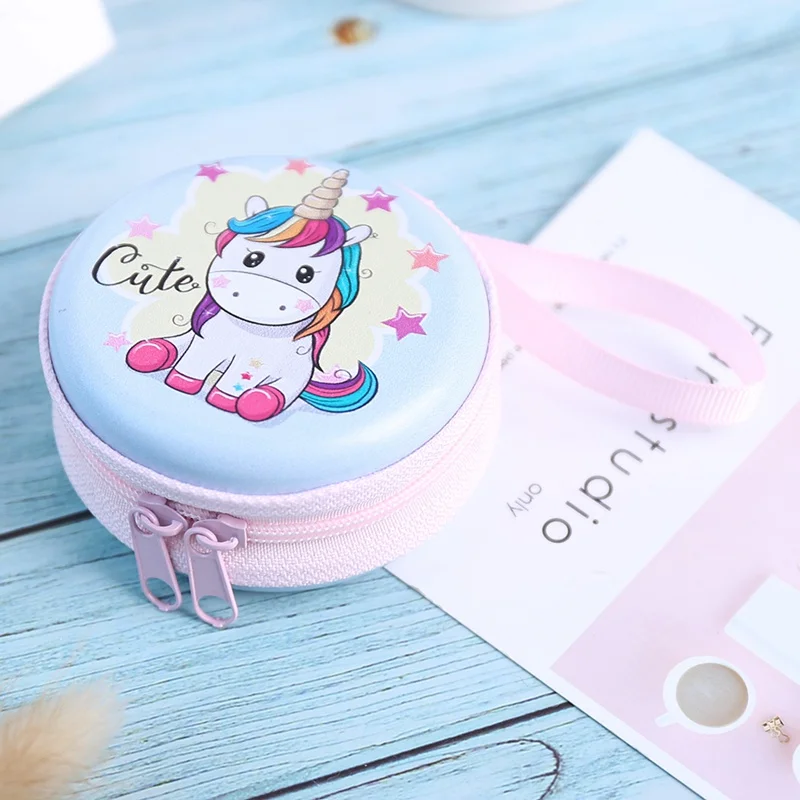 Новинка, Женская мини-сумка Kawaii, мультяшный единорог, кошелек для монет, милый детский кошелек для девочек, органайзер для наушников, коробка, сумки, рождественский подарок