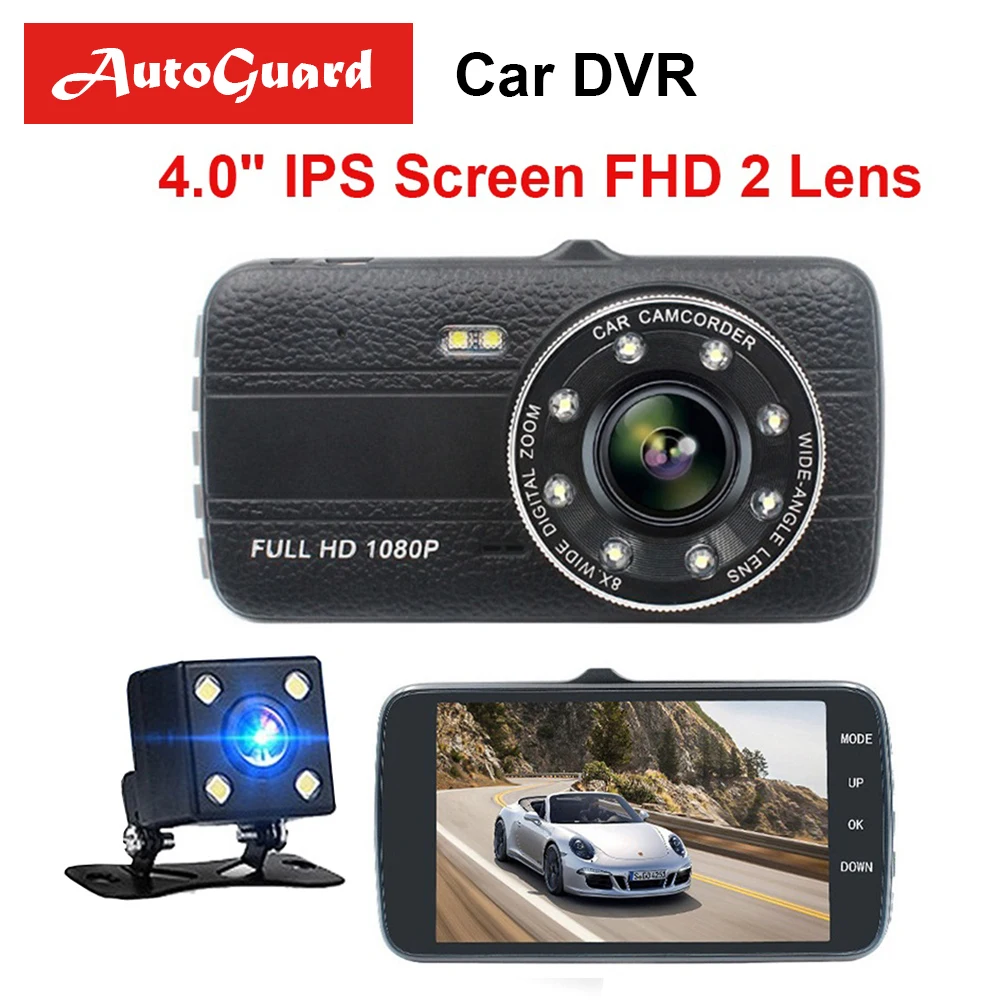 4 0 дюймов ips экран автомобиля Dvr с заднего вида камера Full HD 1080 P Автомобильный
