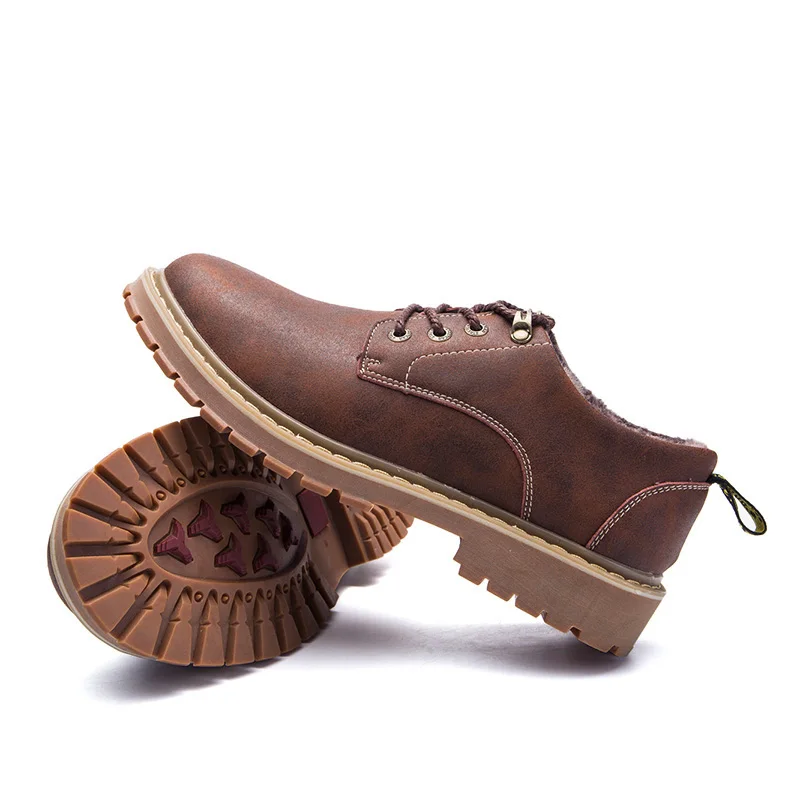 Мужская обувь на меху VANCAT теплая Повседневная из натуральной кожи осень и зиму