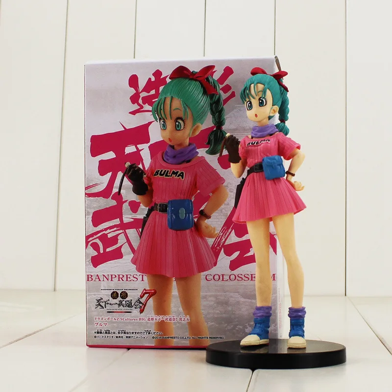 Bulma With Box Dragon Ball Scultures большой новые стили Bulma Гоку детства крилин куририн гладить Цвет Супер Saiyan 3 Статуэтка Сон Гоку игрушка куклы - Цвет: Bulma With Box