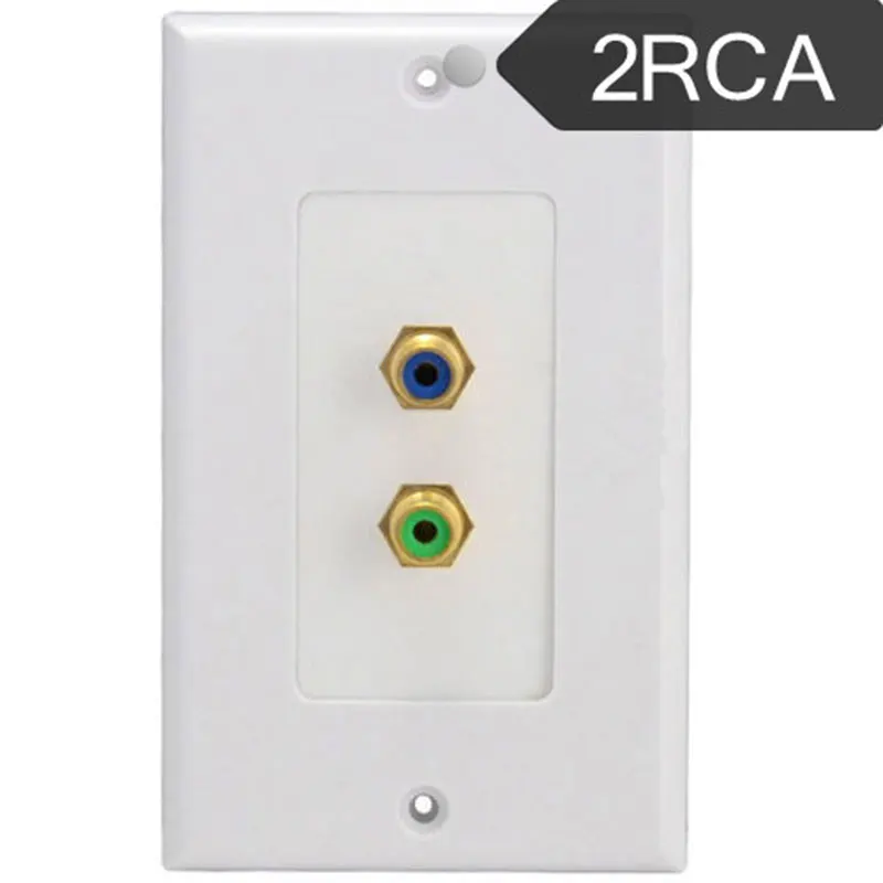 2 RCA Phono паяльная розетка премиум класса AV настенная двойная аудиоразъем пластина