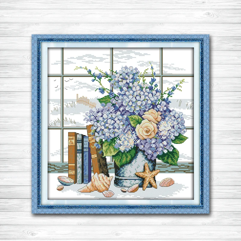 Элегантные оконные цветы домашний декор картины напечатанные на холсте DMC 11CT 14CT