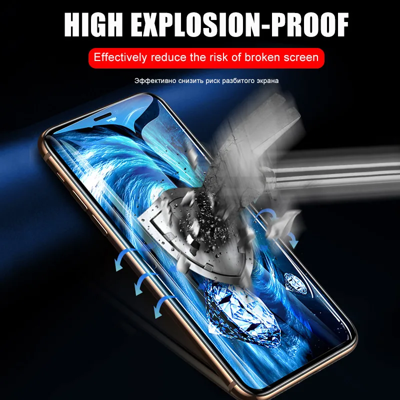 100D закругленные края полное покрытие из закаленного стекла для iphone X 7 8 6 6s PLus Защитная пленка для экрана для iphone X XR XS Max стекло