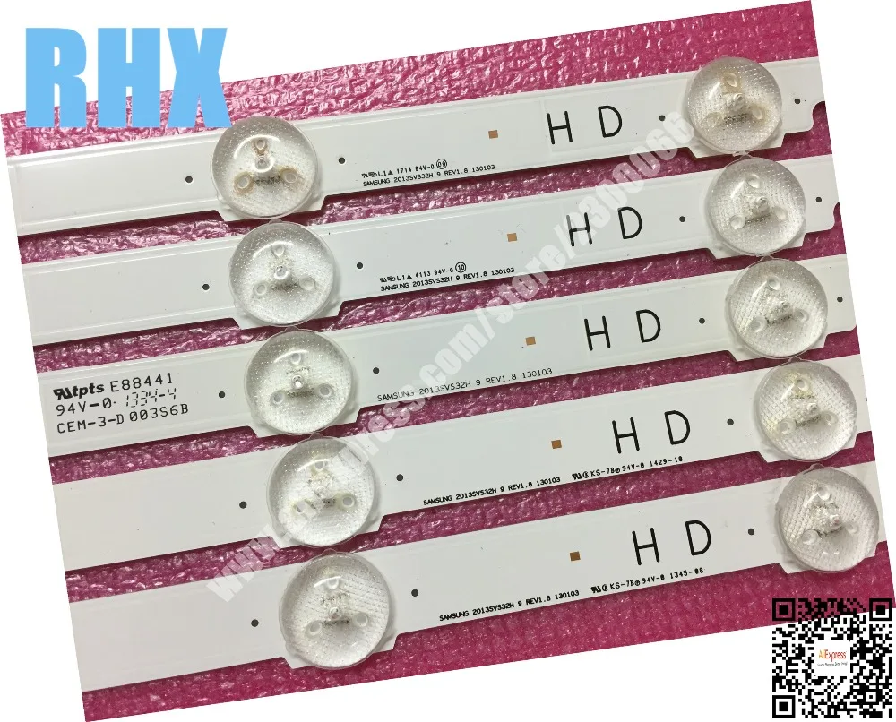 5 шт./лот для samsung 32 дюйма UA32F4088AR ЖК-дисплей ТВ светодиодный подсветка D2GE-320SC0-R3 2013SVS32H 9 REV1.8 130103 1 шт = 9 светодиодный 650 мм