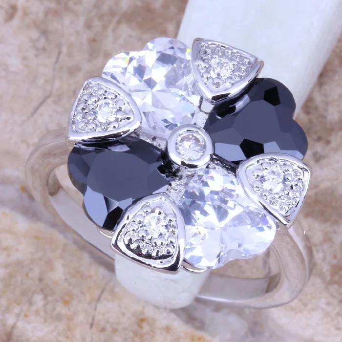 Женское серебряное кольцо с черным фианитом размеры 6 / 7 8/9 R0977|ring size|women ringsring size |