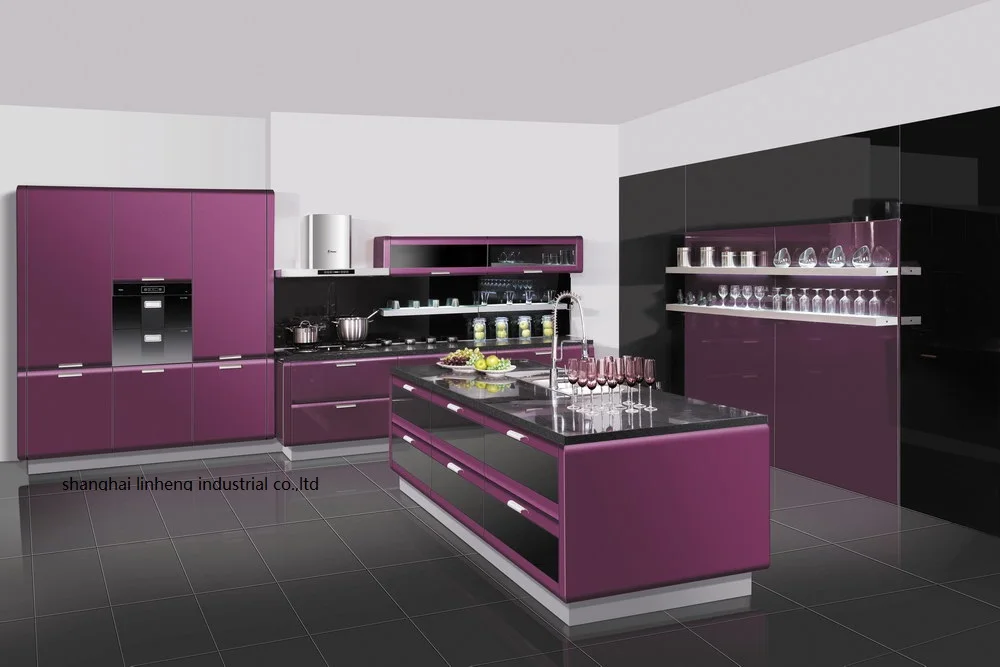 Современный глянцевый/лаковый кухонный шкаф (стандартный)|lacquer kitchen cabinet|kitchen