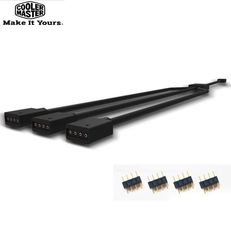 Cooler Master 1to3 4pin 12В RGB кабель адаптера вентилятора чехол для компьютера разъем