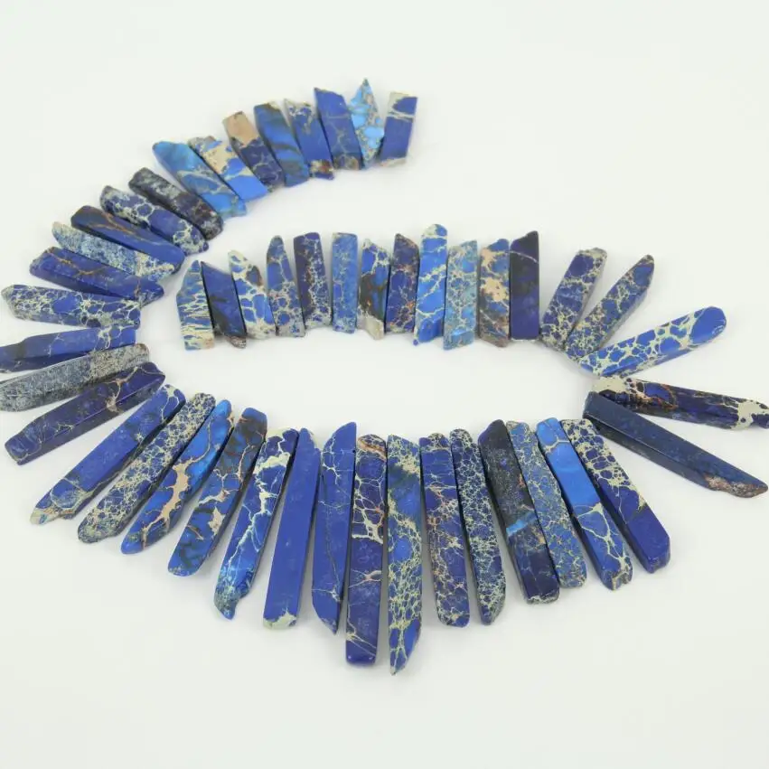 Морской камень из осадочной породы Длинные точки ломтик бусины Топ