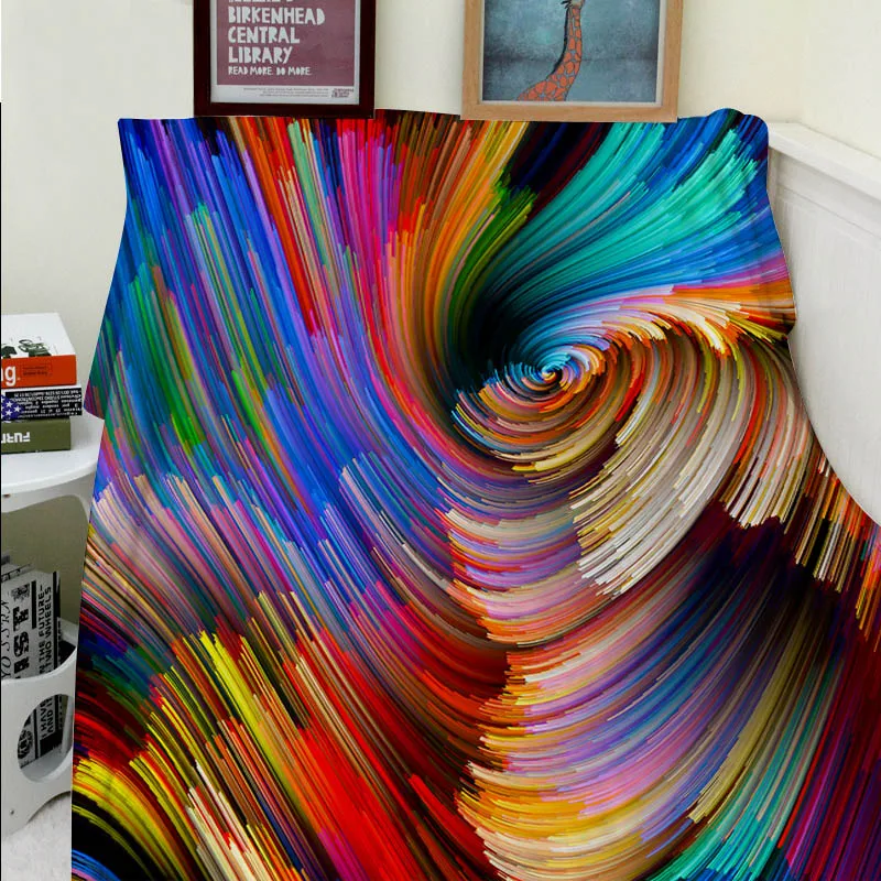 Плед плед пледы тепло мягкий плюш красочное художественное искусство вихревая