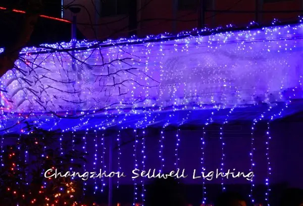 Christmas lighting wedding celebration decoration yard decoration 4*4m blue LED star lamp curtain H198