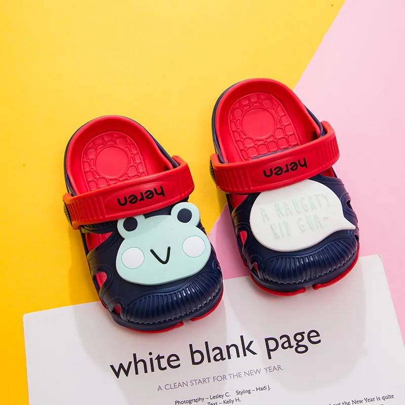 Детские сабо летняя пляжная обувь для девочек сандалии Симпатичные с животными