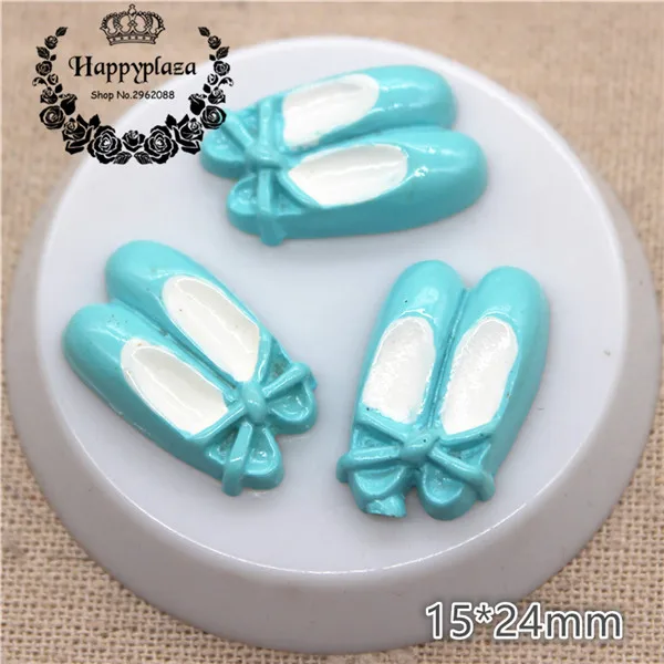 blue 10pcs 10 шт. Симпатичные смесь цветов смолы балетные туфли миниатюрные художественные плоские с оборота Кабошон DIY ремесло украшения, 15*24 мм - Цвет: blue 10pcs