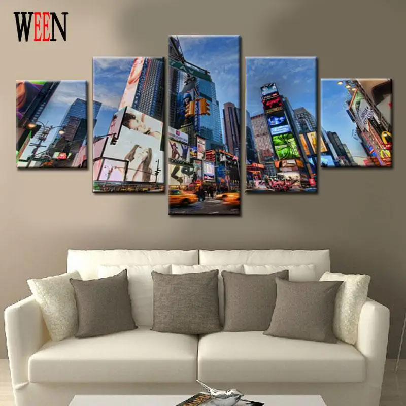 5 шт. настенные картины Нью Йорка холст искусство набор для гостиной HD печать