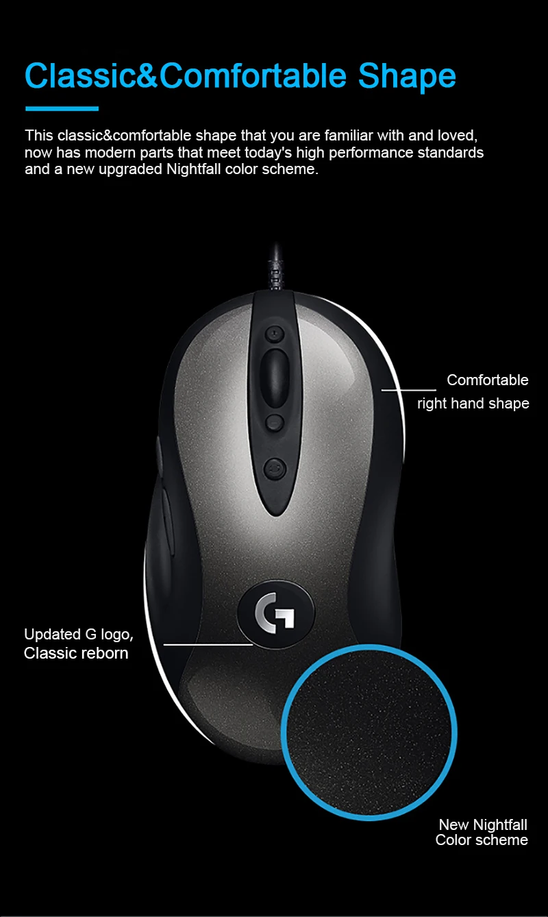 Игровая мышь logitech MX518 с датчиком 16000 dpi HERO, проводная мышь logitech для overwatch DOTA PUBG и для всех геймеров