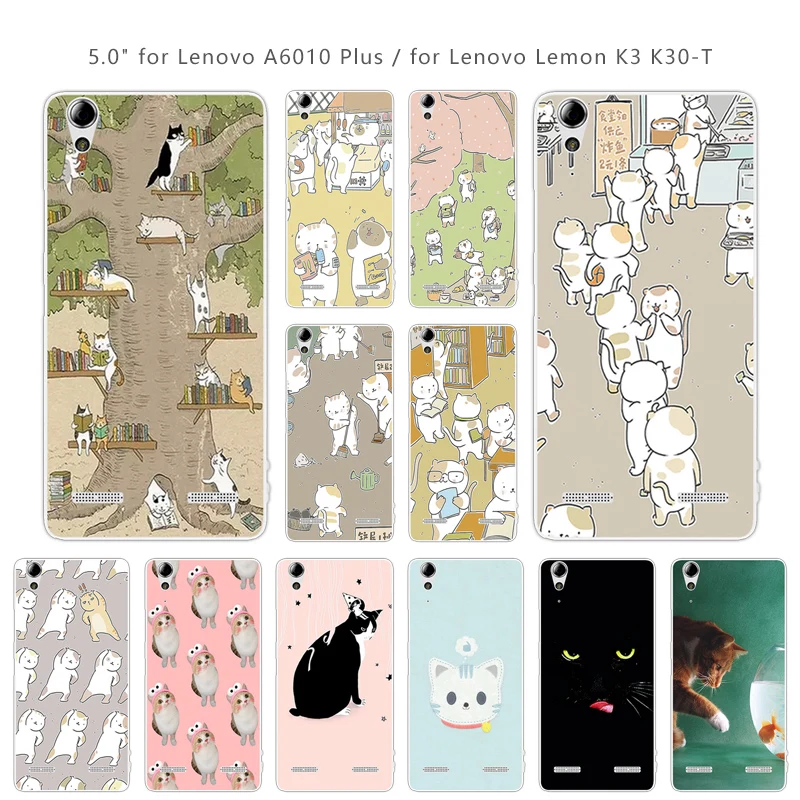 Для Lenovo A6010 Plus и A6000 мягкий TPU чехол для телефона 5 &quotдля Lemon K3 K30-T CuteCat крышка