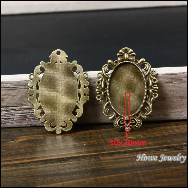 Винтажная овальная подвеска 7 шт. античный бронзового цвета из цинкового сплава