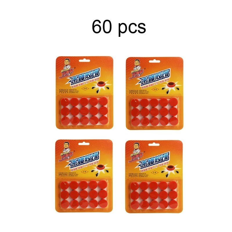 60pcs 60 шт./лот тараканов убийца яд тараканов репеллент от вредителей контроль эффективный микро токсичный убийца тараканов круглый гель Приманки Ловушка - Цвет: 60pcs