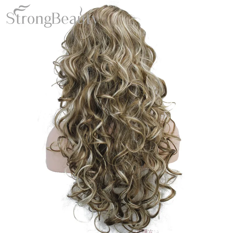 StrongBeauty 26 дюймов синтетический полупарик длинный кудрявый парик с повязками натуральный разрез стиль волос для женщин - Цвет: L12-26